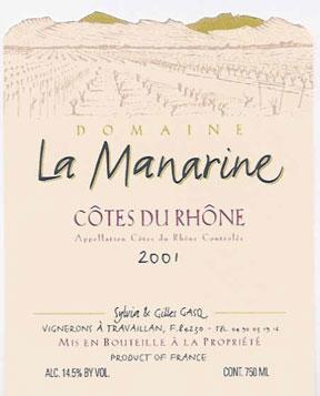 Domaine La Manarine - Cotes du Rhone 2019 (750ml) (750ml)